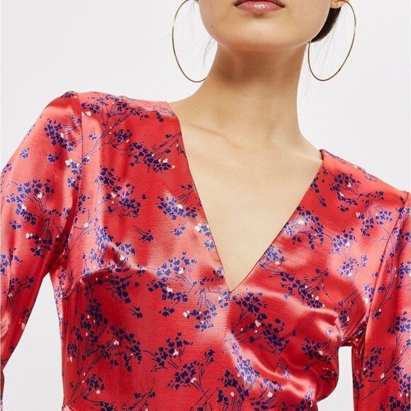 Topshop Wispy Floral Print Midi Dress - Picture 8 of 8